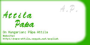 attila papa business card