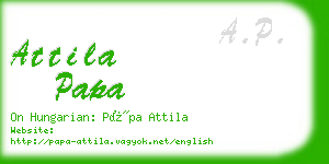 attila papa business card
